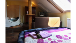 Apartmán s perličkovou vanou s masážními tryskami s možností degustace vína