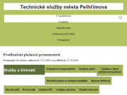 Strona (witryna) internetowa Technicke sluzby mesta Pelhrimova, prispevkova organizace