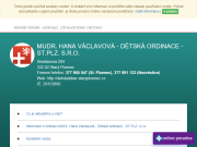 Strona (witryna) internetowa Detska ordinace - ST.PLZ., s.r.o. MUDr. Hana Vaclavova