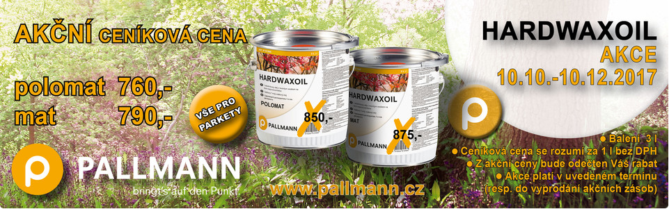 Tvrdý voskový olej PALLMANN HARDWAXOIL - za zvýhodněnou akční cenu