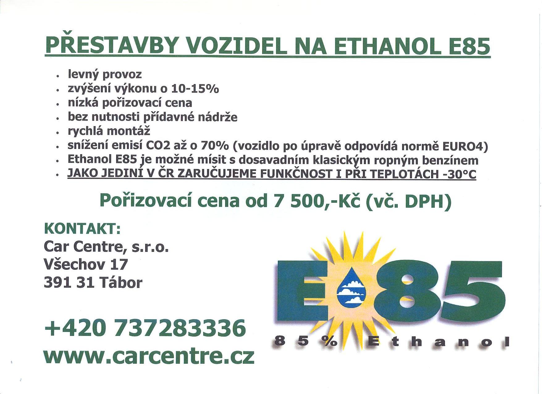 Přestavba na Ethanol -E85