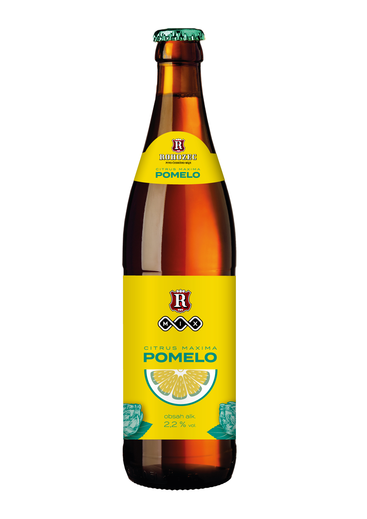 Nízkoalkoholický nápoj Pomelo – ochucený mix výčepního  piva a pomelové limonády