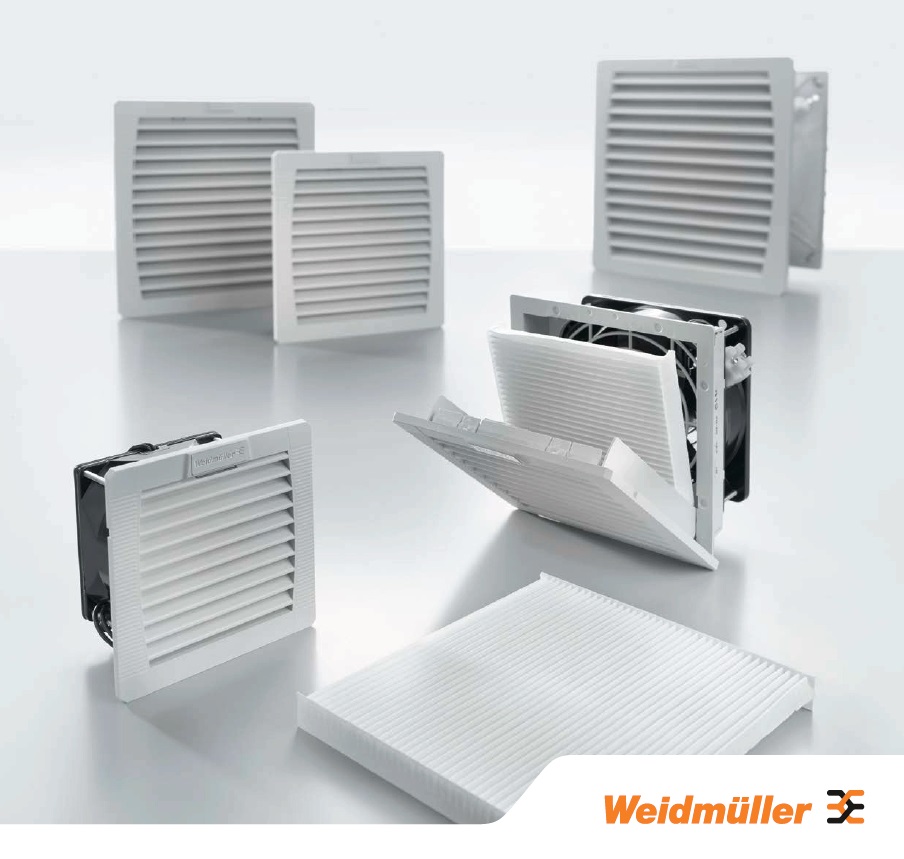 Filtrační ventilátory pro chlazení rozvaděčů - Weidmüller ventilátor s filtrem pro vnitřní, venkovní použití
