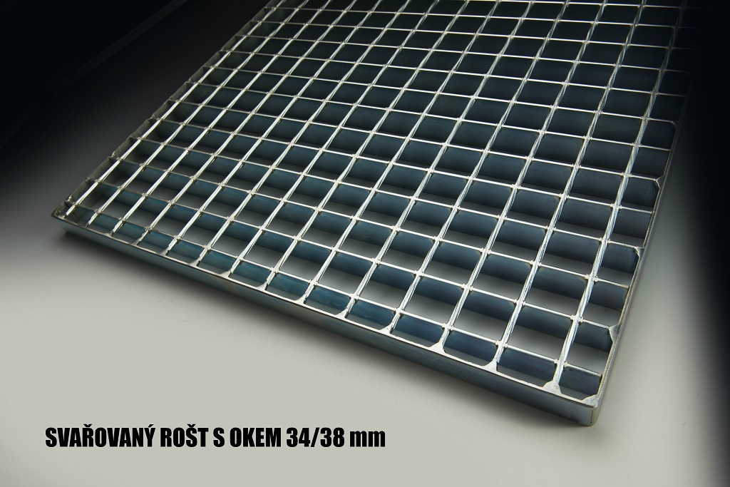 Standardní podlahové ocelové rošty a schodišťové stupně - skladem