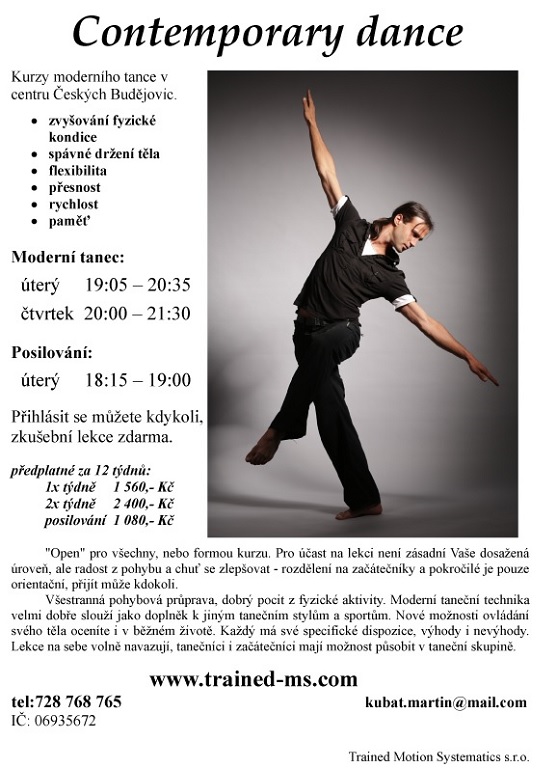 Moderní tanec – kurzy pro začátečníky i pokročilé - České Budějovice