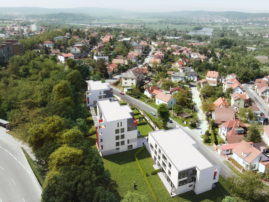 Výstavba nových bytů - rezidence 3D Modřany, nové byty, Praha 4
