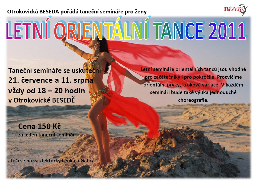 Letní orientální tance, semináře pro ženy na Otrokovické Besedě