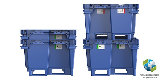 Efektivní pevný paletový plastový kontejner s lyžinami či kolečky je vhodný pro skladování a přepravu