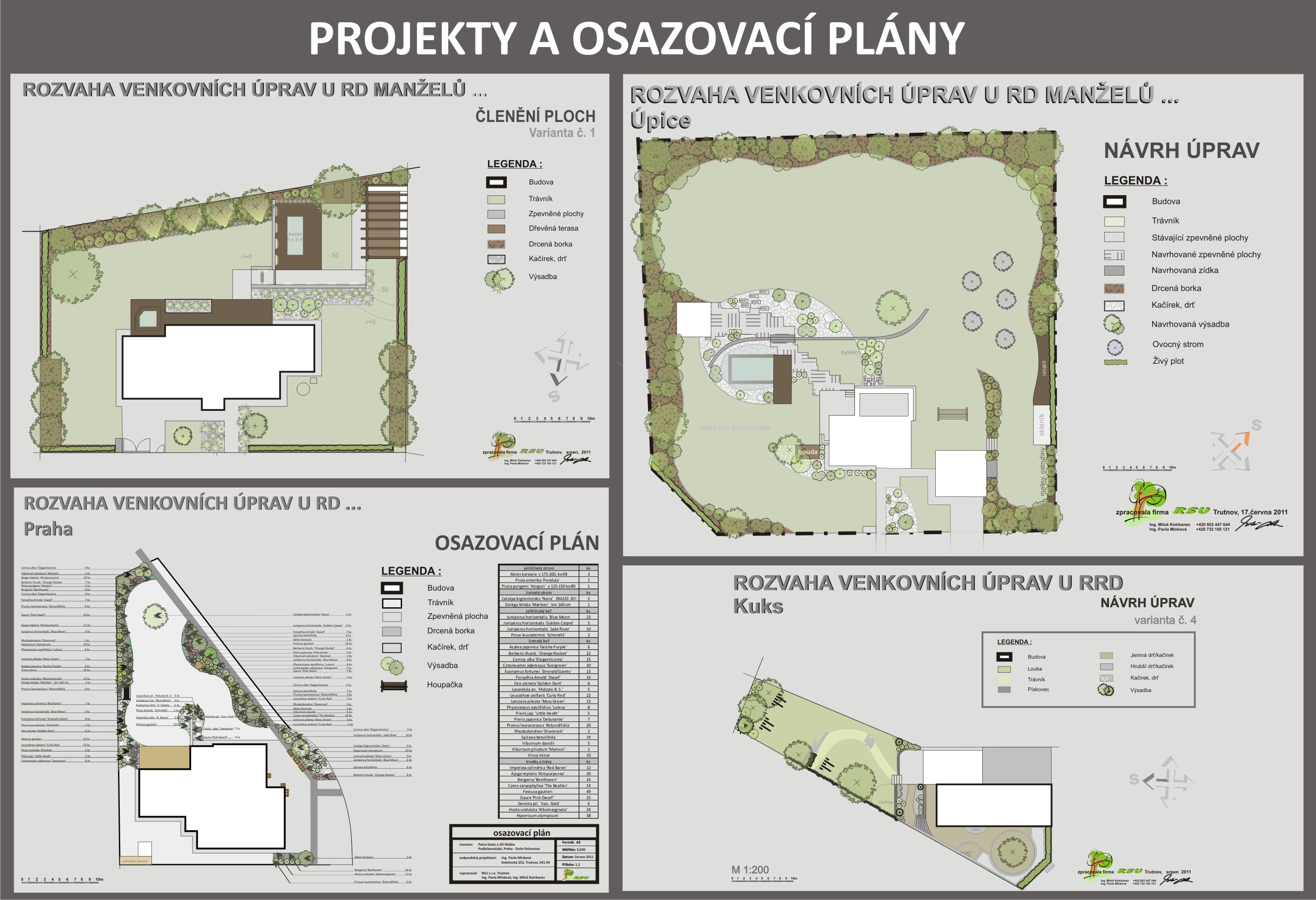 Návrhy realizace zahrad projekty zakládání trávníků trutnov