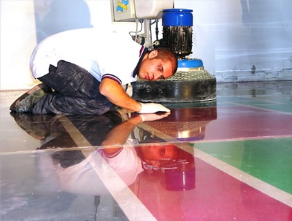 Technologie Superbeton - barvení betonových podlah