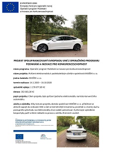 Operační program  podnikání a inovace pro konkurenceschopnost - pořízení elektromobilu pro firmu EKOČEK