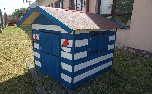 Dřevěný dětský zahradní domeček v námořnickém stylu