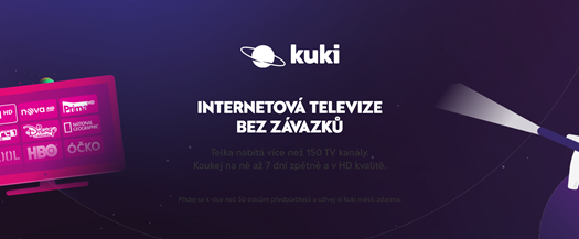 Digitální televize Kuki TV s možností sledování na smartphonu, tabletu i notebooku včetně zpětného shlédnutí