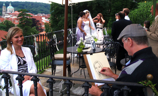 Svatba vesele, svatební karikatury Praha