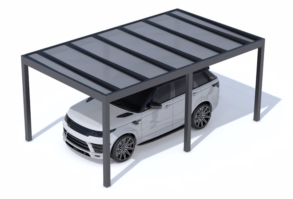Výroba a montáž hliníkových garážových stání – kryté přístřešky pro auta ARTOSI