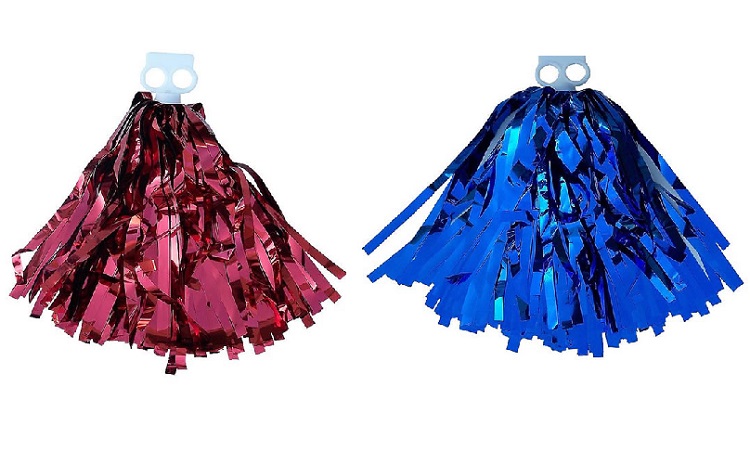Twirling sticks and holographic, metallic pom-poms for cheerleaders, majorettes, children - purchase via eshop