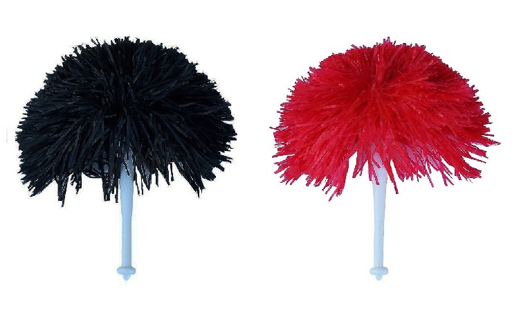 Twirling sticks and holographic, metallic pom-poms for cheerleaders, majorettes, children - purchase via eshop