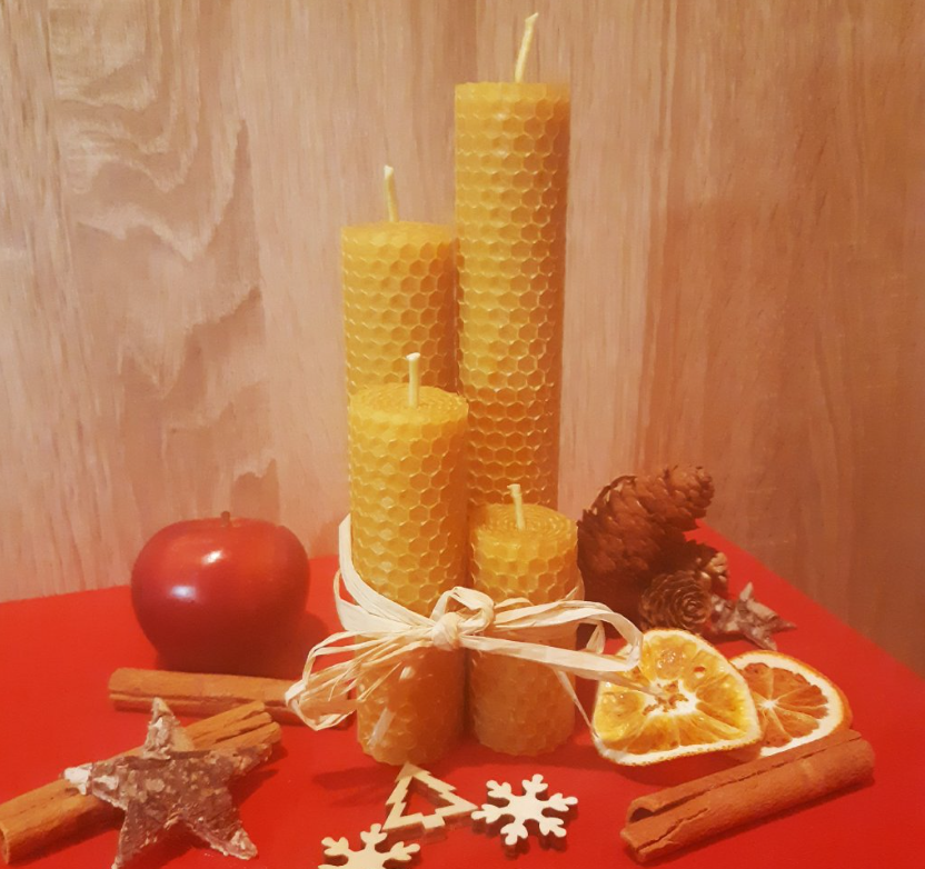 Adventní svíčky z včelího vosku – bohatý výběr vánočních ozdob a dekorací