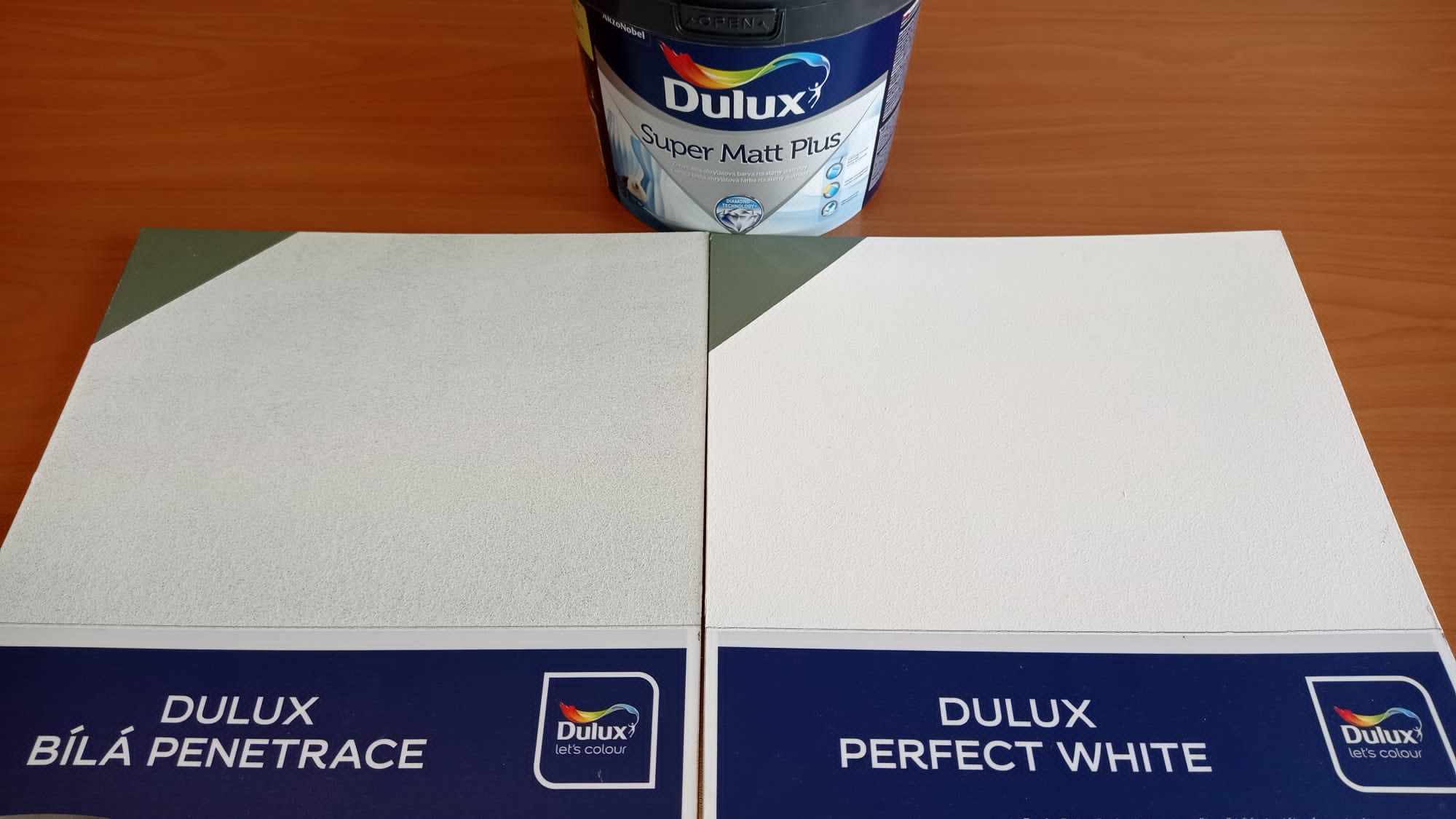 Dulux perfect white -  sněhově bílá barva s dokonalým rozlivem a perfektním výsledným vzhledem