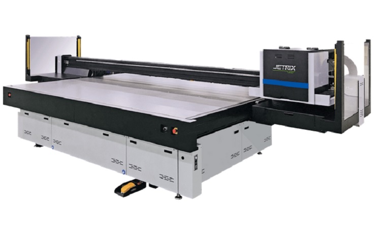 Prodej a servis flatbet UV tiskárny Jetrix, velkoplošné digitální tiskárny s Caldera RIP software