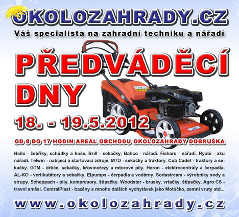 Předváděcí dny - zahradní techniky a nářadí OkoloZahrady.cz