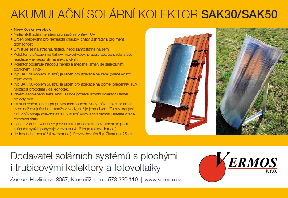 Dodavatel solárních systému, akumulační solární kolektor Kroměříž