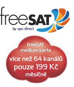 Montáž satelitní televize freeSAT medium karta Šumperk, Zábřeh, Jeseník, Mohelnice, Olomouc