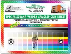 Tisk barevných samolepicích etiket Velim - tisk i na transparentní a thermo citlivé materiály