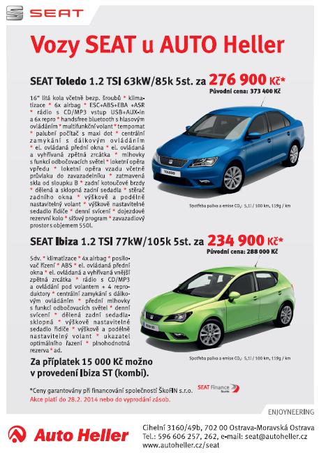 Prodej vozů Seat za AKČNÍ CENY, Seat Toledo, Ibiza, Leon, autosalon Ostrava