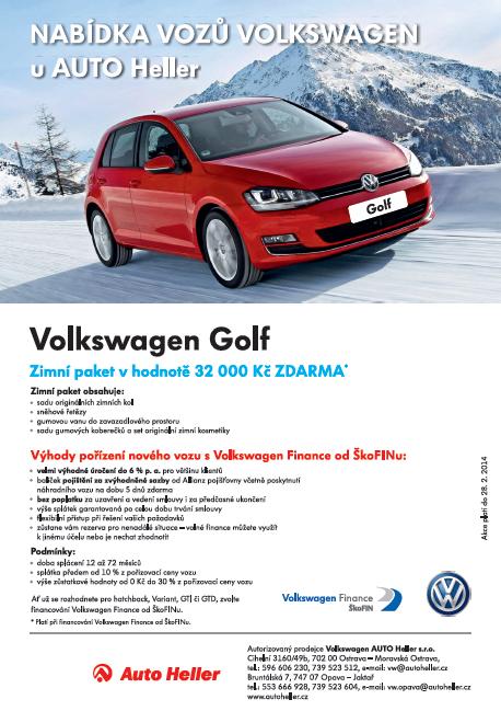 Akční prodej vozů Volkswagen Golf a Volkswagen Tiguan Comfort Edition, Ostrava, Frýdek-Místek, Opava