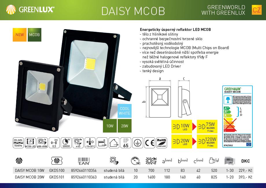 Prodej, e-shop, velkoobchod energeticky úsporný reflektor LED MCOB