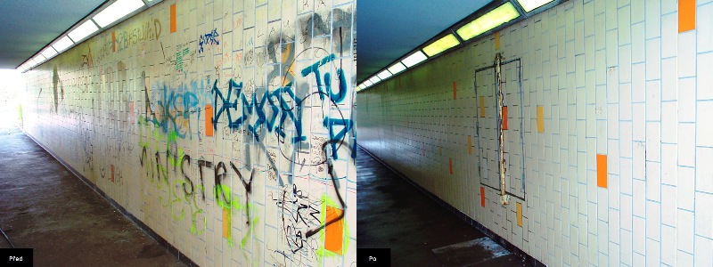 Odstranění graffitů a nápisu Ostrava