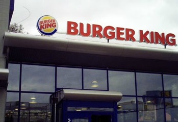 Burger King neonová světelná reklama