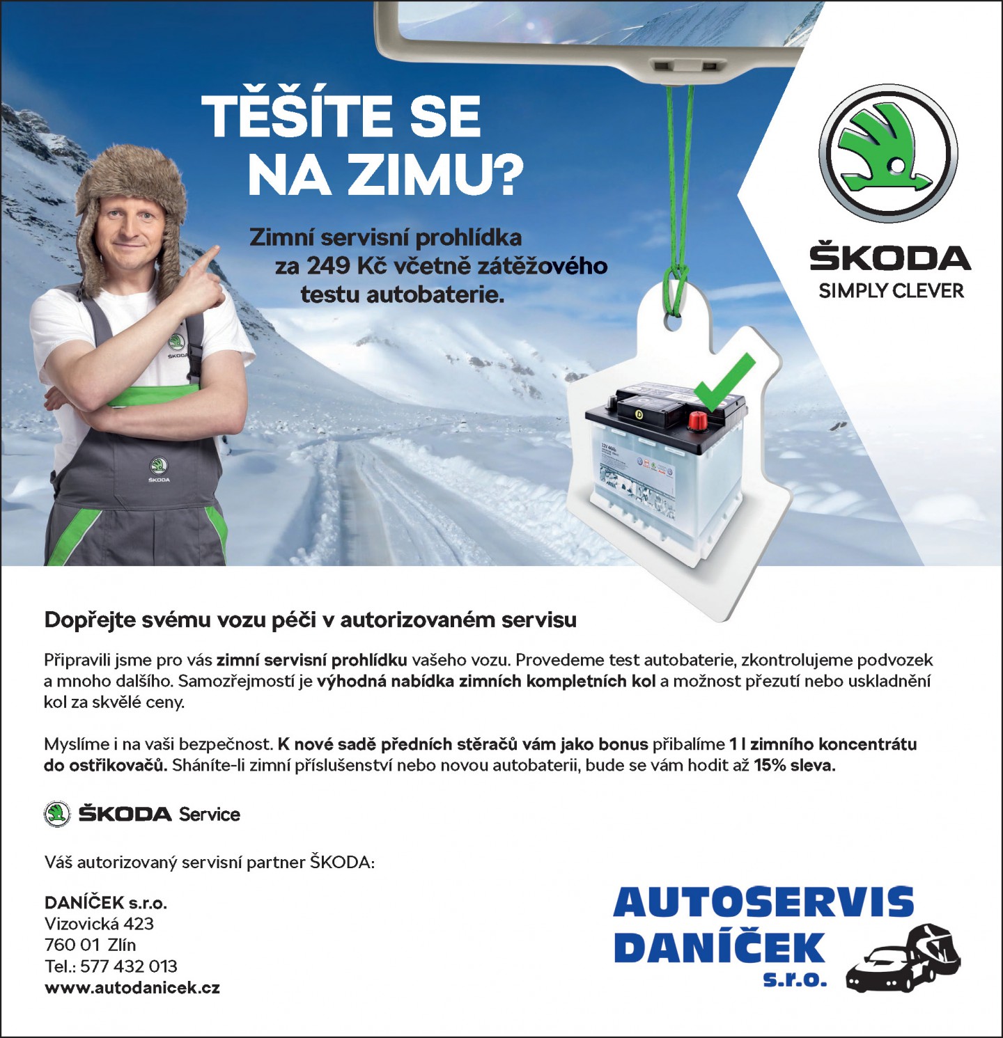 Zimní servisní akce v autoservisu Škoda-kvalitní servis vozu je základ bezpečné jízdy