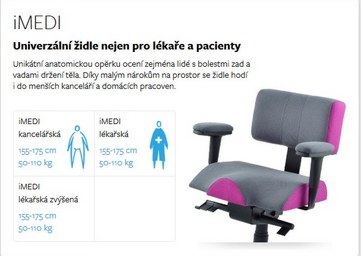 Ergonomické židle Therapia do kanceláře i ordinace-pro dlouhodobé sezení