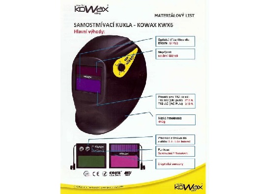 Ochranné pomůcky pro svářeče, prodej, dodávka samostmívací kukla KOWAX KWX6