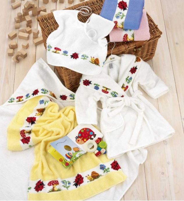 Froté župany a ručníky pro děti - dětská kolekce výrobků z froté s žinylkovým lemem