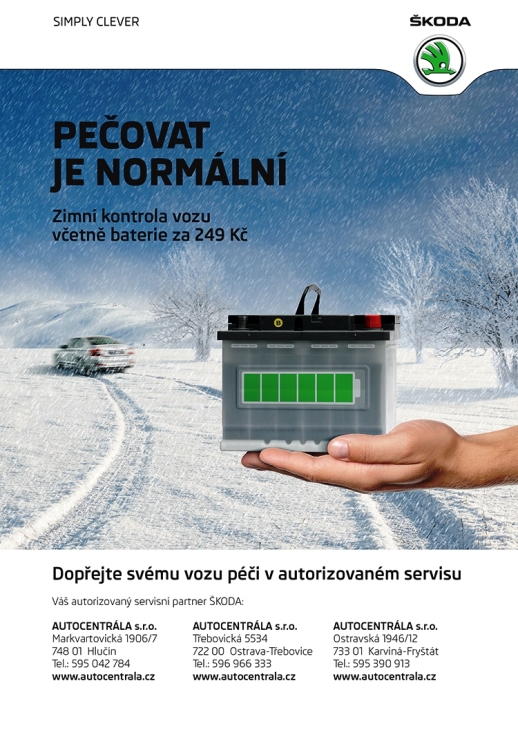 Zimní servisní prohlídka - diagnostika vozidla, test autobaterie, kontrola podvozku