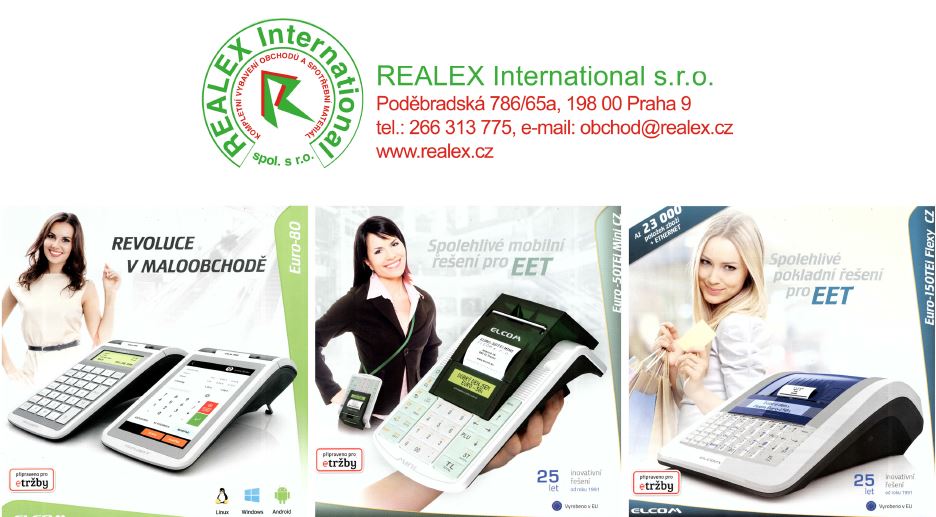 Registrační pokladny EET  - všechno pro EET v jednom od spol.REALEX International, spol. s r.o.