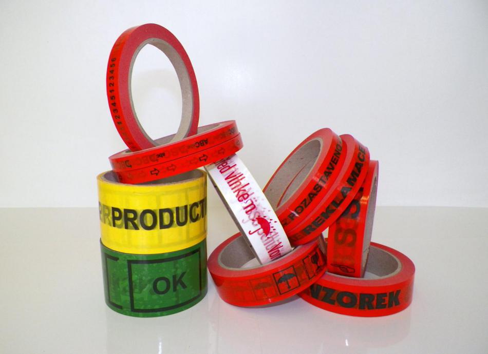 Balící potištěné pásky jako zabezpečovací prvek i jako forma levné reklamy a propagace firmy