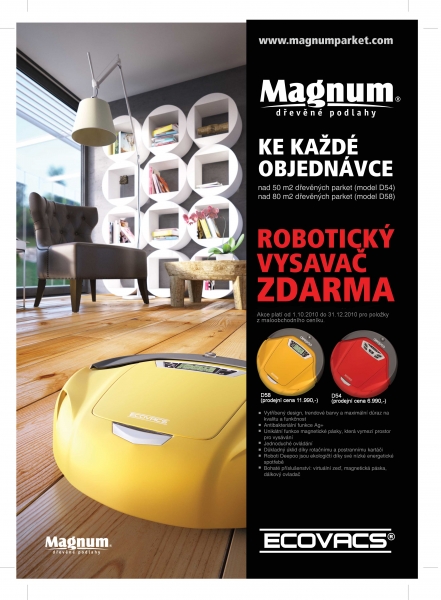 Plovoucí podlahy, parkety Magnum, robotický vysavač zdarma, Praha