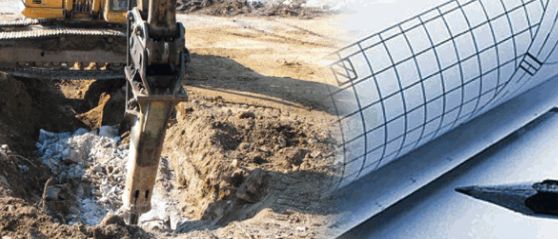 Zemní práce, rozbrušování vozovek a betonových ploch bouracím hydraulickým kladivem