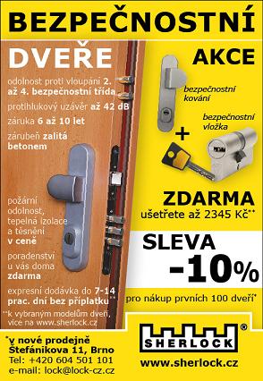 Nová prodejna Brno - bezpečnostní protipožární dveře SHERLOCK