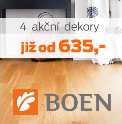 Dřevěné podlahy BOEN za akční nízkou cenu z velkoobchodu BOMA Parket Praha