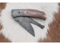 Skládací nože z damašku s rukojetí ze slonoviny, kosti nebo paroží