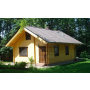 Moderní dřevěné rekreační chaty, srubové domy, roubenky - útulný dům pro bydlení na venkově, v přírodě