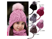 Dievčenská, chlapčenská bavlnená čiapka s fleecom a pletené zimné čiapky