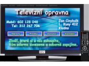 Oprava a servis televizorů v bytech  Kladno - TV klasické, plazmové, LCD, videa, CD a DVD přehrávače