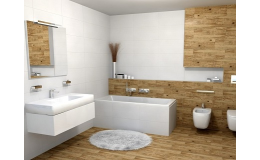Koupelna na klíč - design imitace dřeva
