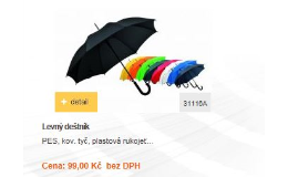 Reklamní předměty E-shop - levné deštníky